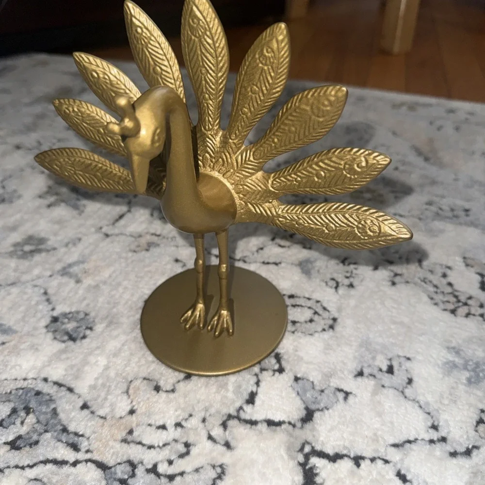 Brass Peacock IKEA Statue Figurine Shelf Sitter Paperweight Made In India